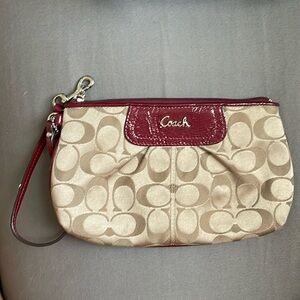 Y2K Burgundy Coach wristlet